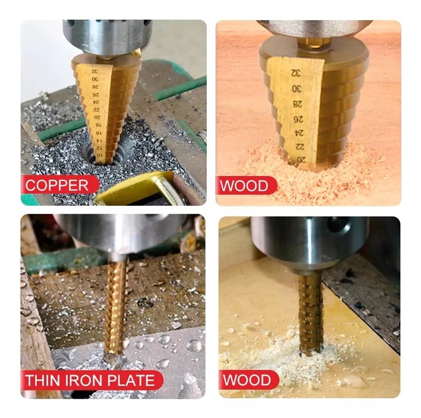 Miniatura 6 de Juego de 6 Brocas Escalonada de Acero